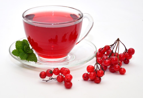 Cranberry Comfort in tea cup.